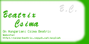 beatrix csima business card